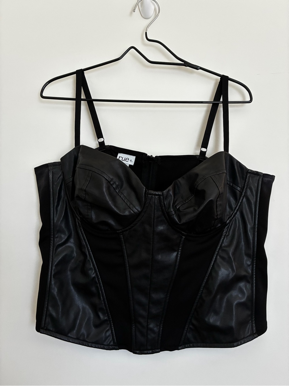 Rue21 Black Faux Leather Bustier Cami Top size 3x